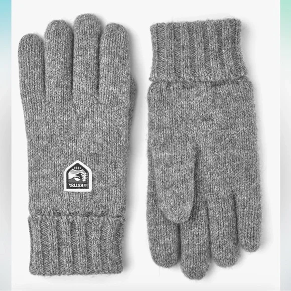 HESTRA MENS BASIC WOOL GLOVES GREY SIZE 11 L/XL NWOT - Picture 1 of 8